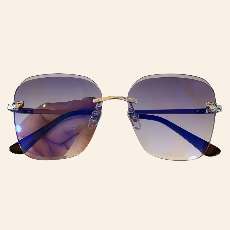 No.1 Sunglasses Женские солнцезащитные очки без оправы, брендовые дизайнерские высококачественные солнцезащитные очки в стиле ретро, Винтажные Солнцезащитные очки Oculos De Sol Feminino - Цвет линз: No.1 Sunglasses