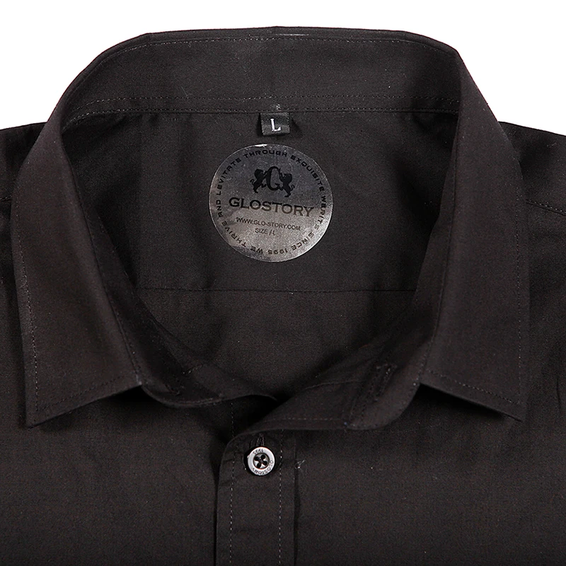 GLO-STORY Летние Формальные Рубашки с коротким рукавом для мужчин 2020 плюс размер