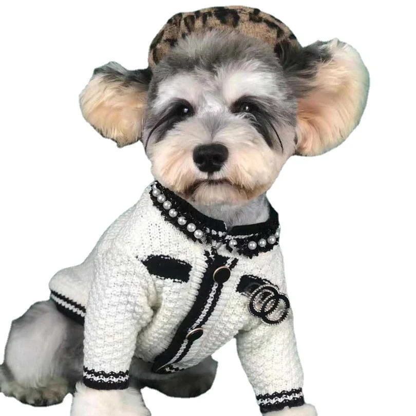 

Winter Dog Clothes Dog Sweater Small Fragrant Wind Jacket Yorkshire Schnauzer Bomei Teddy Corgibago Luxury Warm Cat Pet Clothes