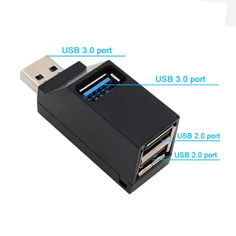Концентратор USB 3,0, удлинитель, мини-разветвитель, 3 порта, высокоскоростной для ПК, ноутбука, кардридера U-диска