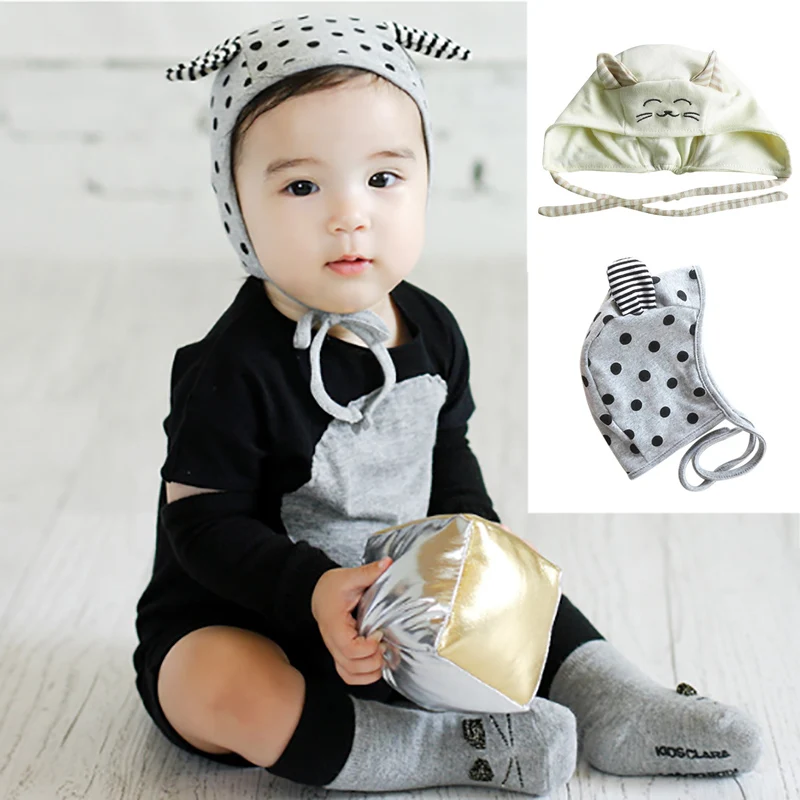 

Autumn Baby Girls Boys Hats Toddler Embroidery Cartoon Dot Print Hats Casual Caps Headwear