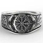 Новинка, винтажные мужские кольца VAGZEB в стиле панк с мифологическими историями, викингом, Орлом, компасом, серебряного цвета, черного цвета