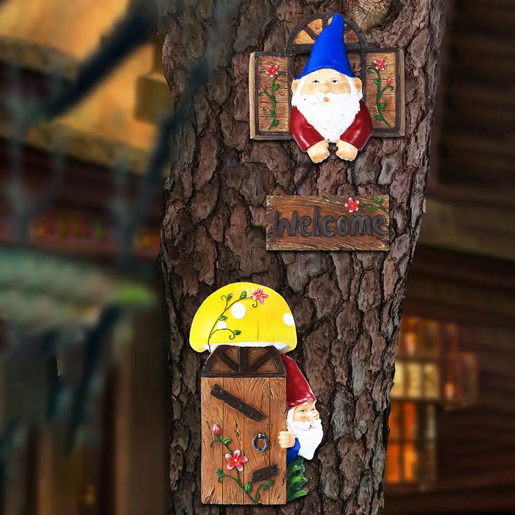 

Garden Gnomes Outdoor Outdoor Garden Ornament Gnome Statue Garden Peeker Yard Art Fairy Tree Sculpture For Garden Decoration