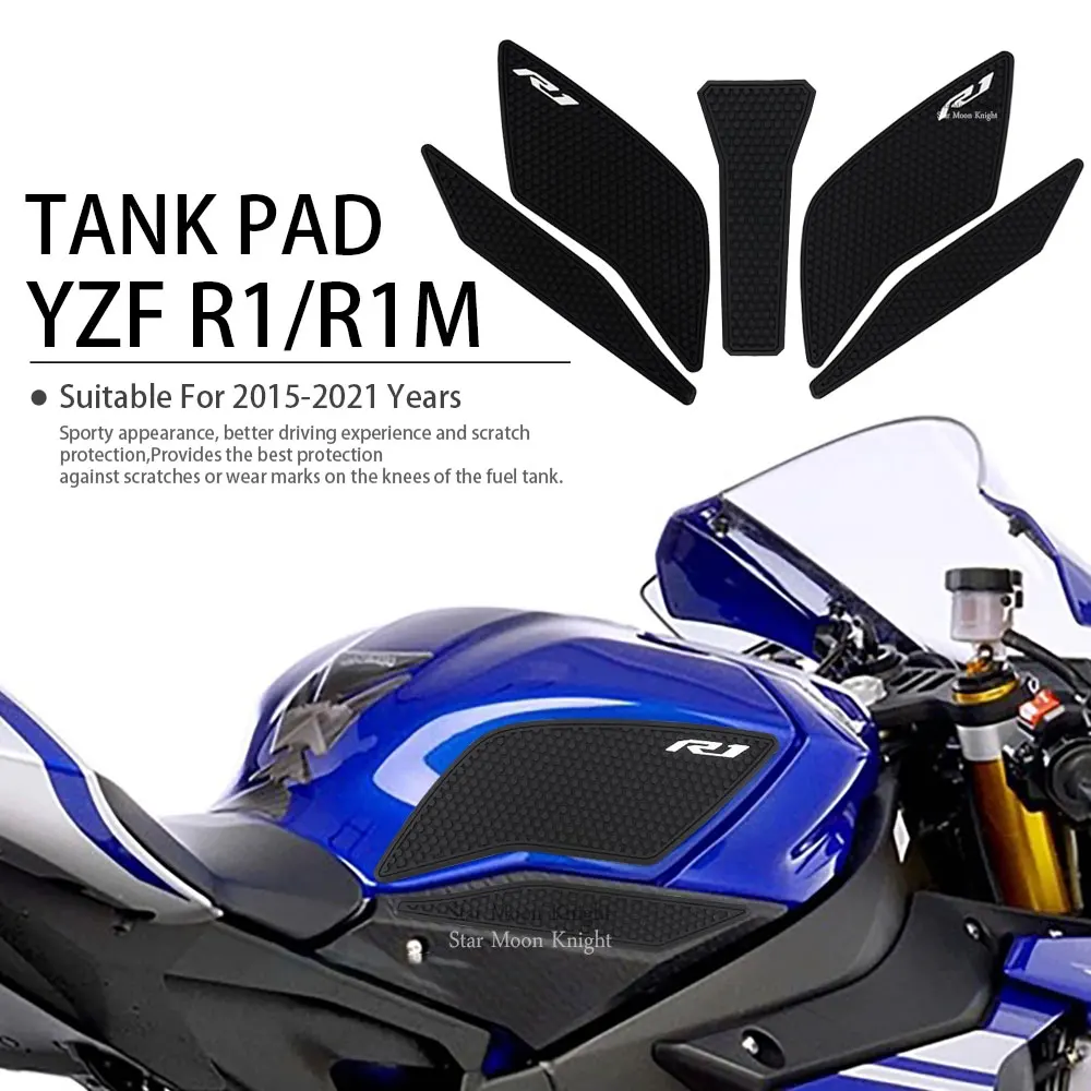 

Наклейки для Yamaha YZF R1 R1M YZFR1 YZF-R1 2015-2021, боковая подкладка для топливного бака, прокладки для бака, защитная наклейка, газовый коленный захват, Т...