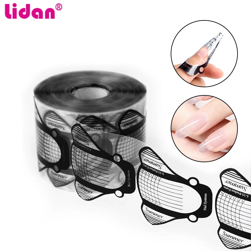 

100 pcs Beetle pattern French Nail Extension Form Acrylic Gel Tips Extension Builder Form Styling Guide Stencil Manicure Tool