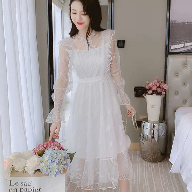 

Dress 2021 new autumn women's fashion skirt white gauze skirt dress for women dresses bodycon dress