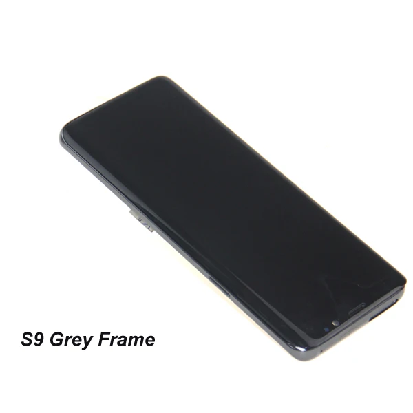 AMOLED lcd с рамкой для SAMSUNG Galaxy S9 G960 дисплей S9+ G965F G965 сенсорный экран дигитайзер - Цвет: S9 Grey Frame