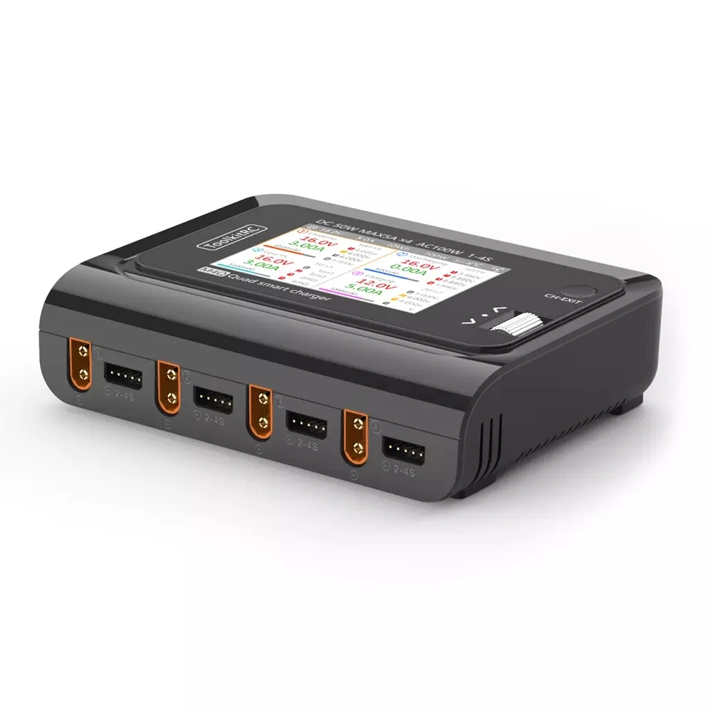 toolkitrc m4q 4x50 вт 5a 1 4s ac 100 вт 4 порта xt60 xt30 dc умное за