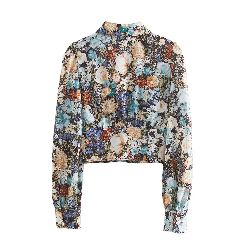

Spring and summer new women's loose-fitting bow bow print long-sleeved shirt gothic harajuku
