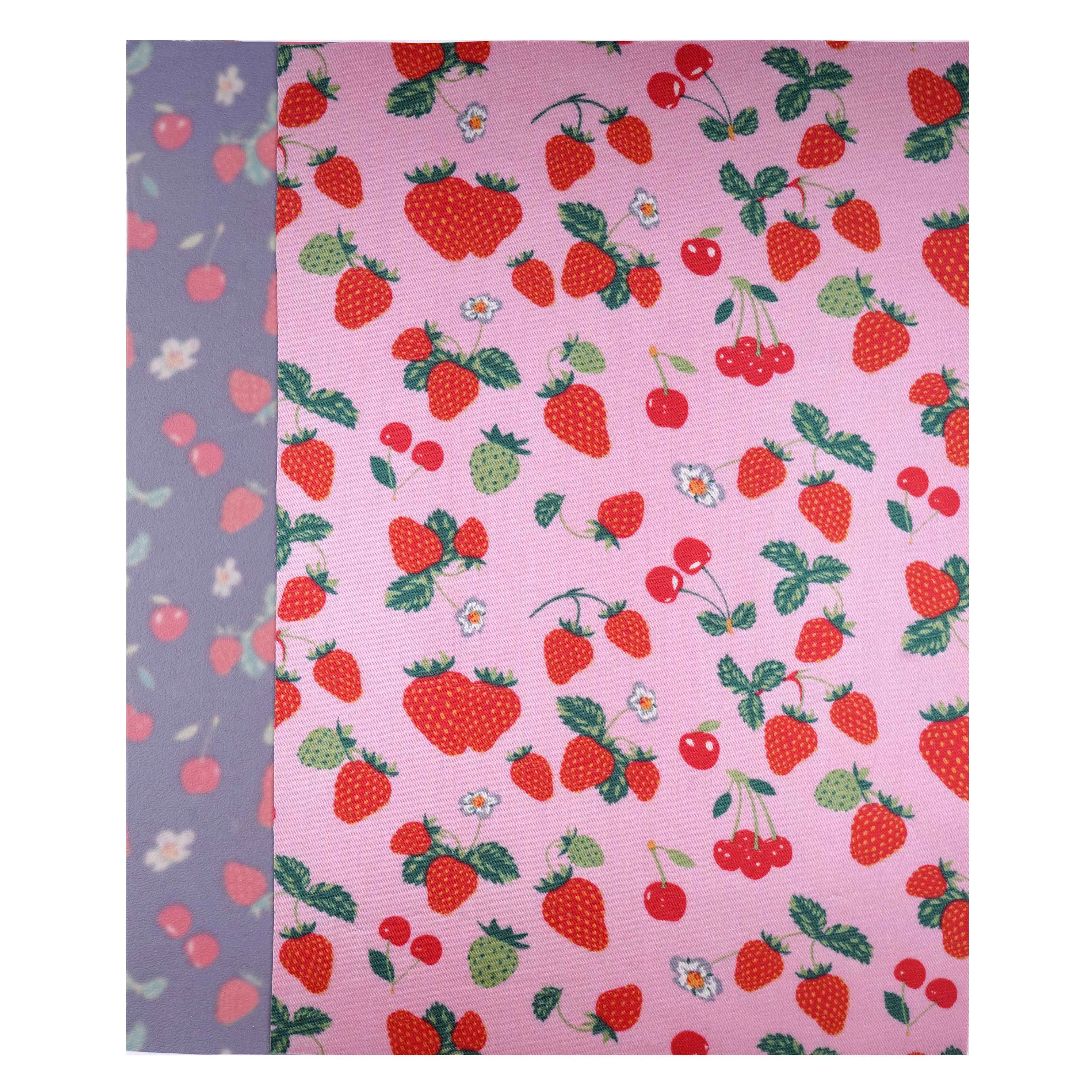 Lbira accessories A4 size 21cm*30cm Strawberry floral Printed faux artificial Synthetic leather fabric For bow diy decoration cr | Дом и сад