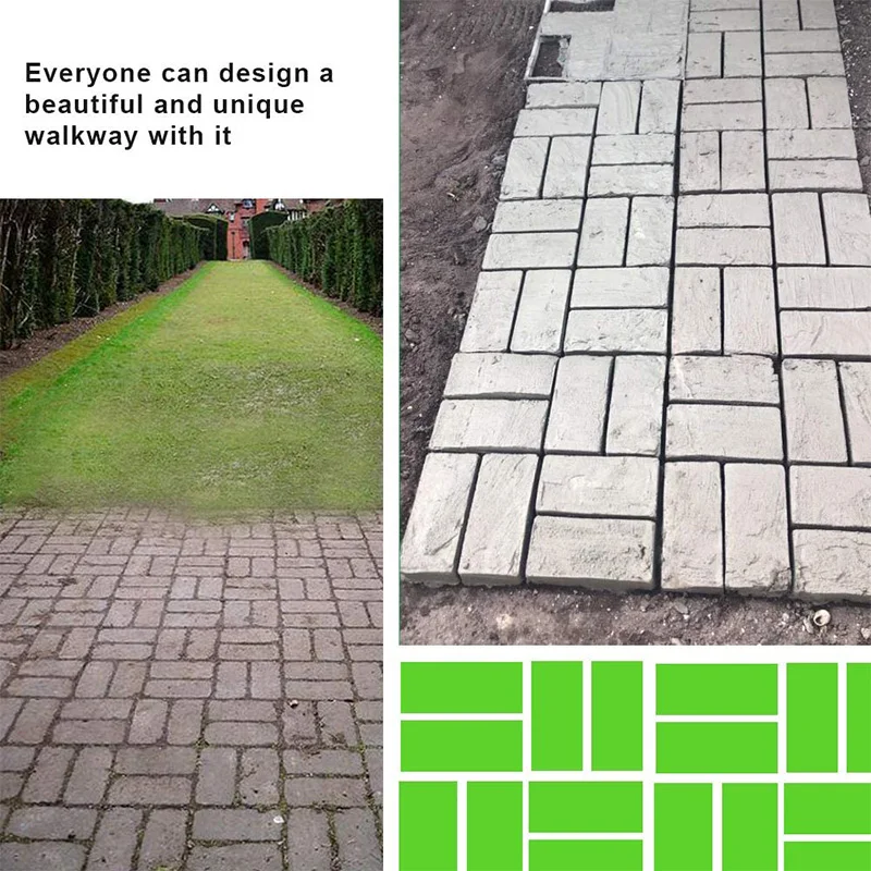 2 Шт 15 7x15 7x1 57 дюймов Walk Path Maker многоразовые бетонные формы Каменная форма шаговый