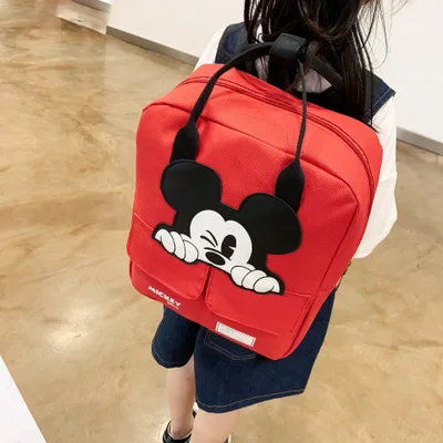 Детский Школьный рюкзак Disney Микки Маус мультяшный для мальчиков и девочек милый