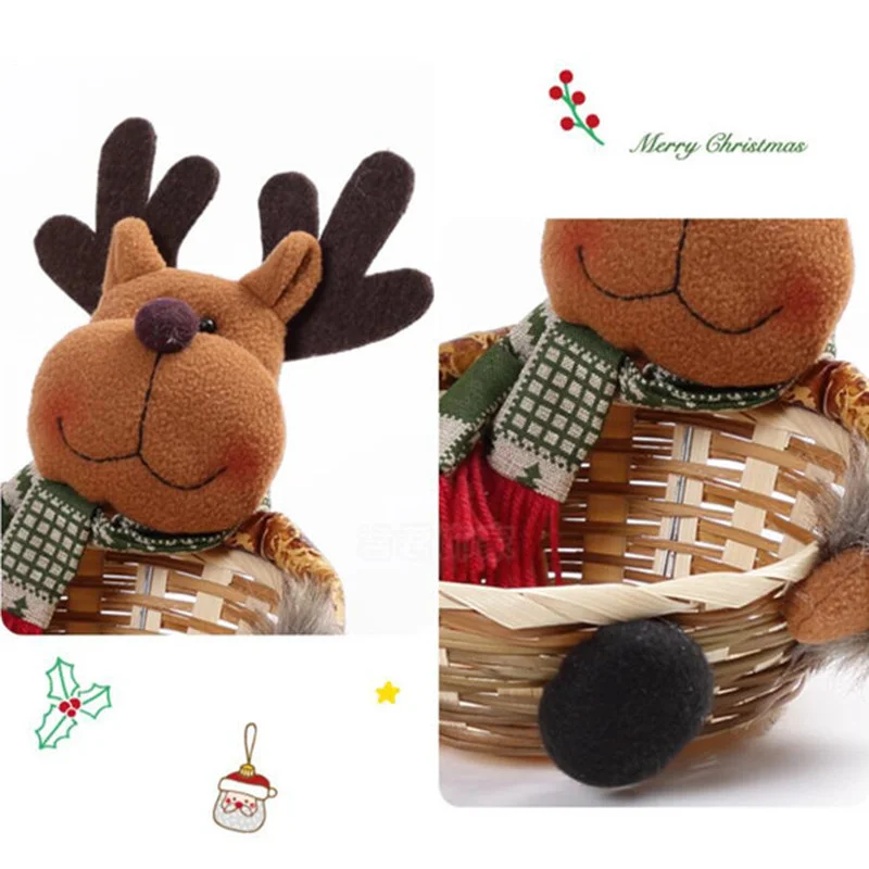 Горячая Рождественская плетеная корзина для хранения конфет Рождественское