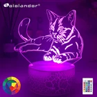 Новейший акриловый светодиодный ночсветильник 3D с рисунком маленького кота светильник для ребенка, спальни, ночсветильник s, подарок для украшения дома, настольная лампа