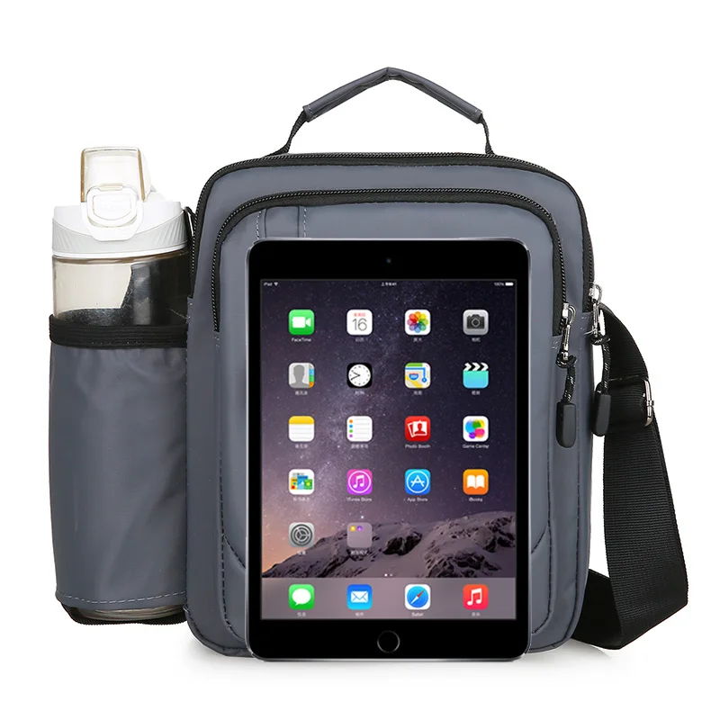 Купить Сумка-мессенджер на плечо для мужчин, ранец из ткани Оксфорд для отдыха, путешествий, бизнеса, вертикальная сумка для бутылки с водой