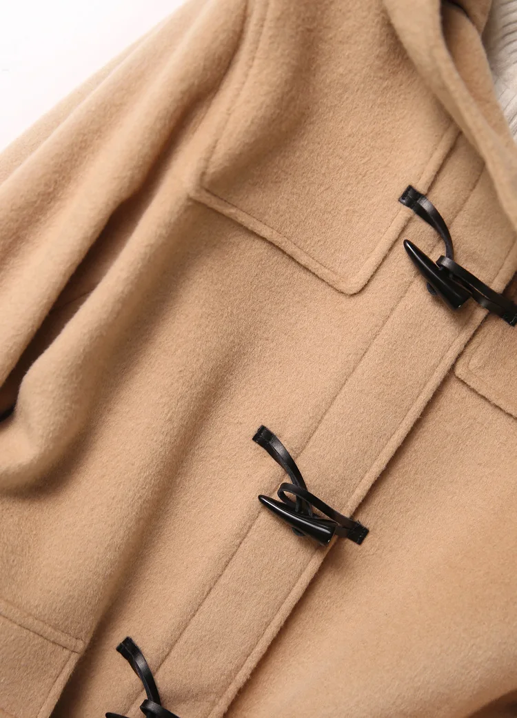 

Horn Button Woolen Coat Fashionable British Style Warm Women Cashmere Coat Autumn Student Coat Boutique Women's Clothing L893