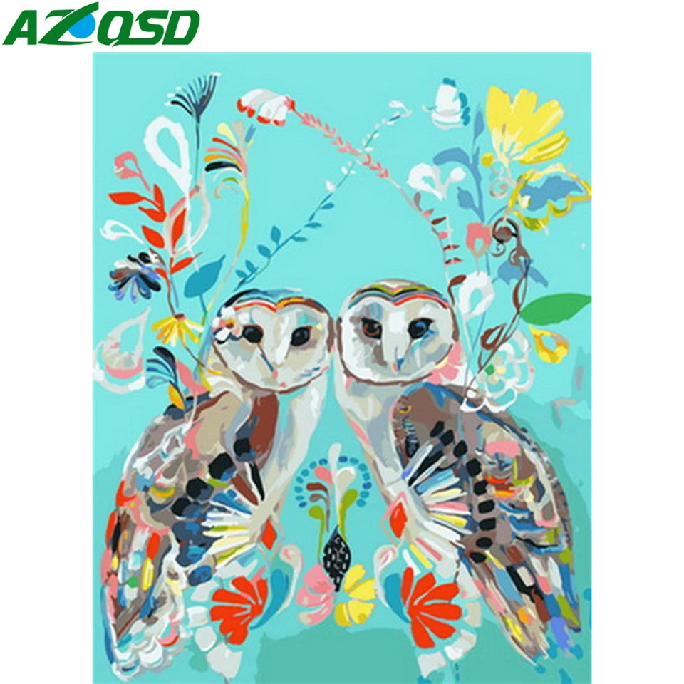 AZQSD Хо DIY картина маслом Краски ing по номерам животных Акриловые ручной ed подарок