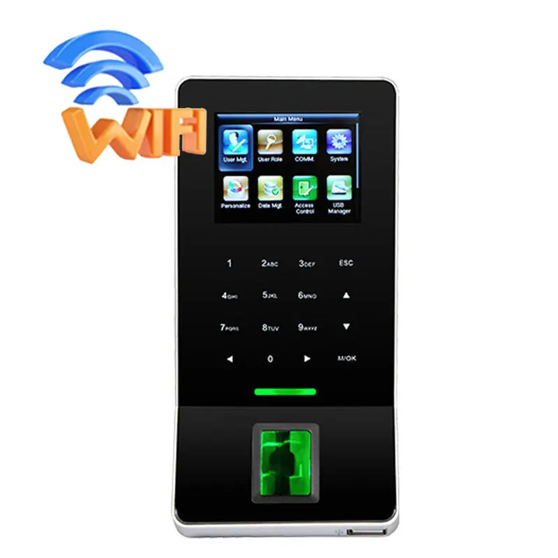 

ZK F22 WIFI Time Attendance Machine TCP/IP USB Fingerprint Door Access Control System Color Screen Optional RFID Card Reader