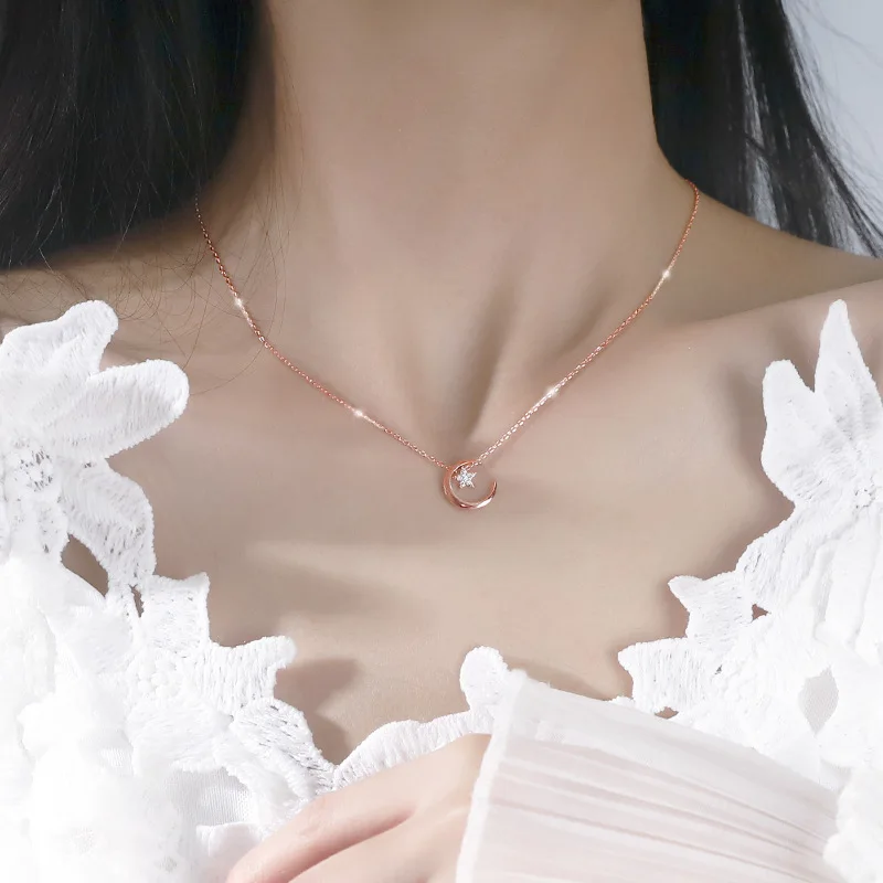 Женское Ожерелье со звездой из стерлингового серебра 925 пробы сексуальная