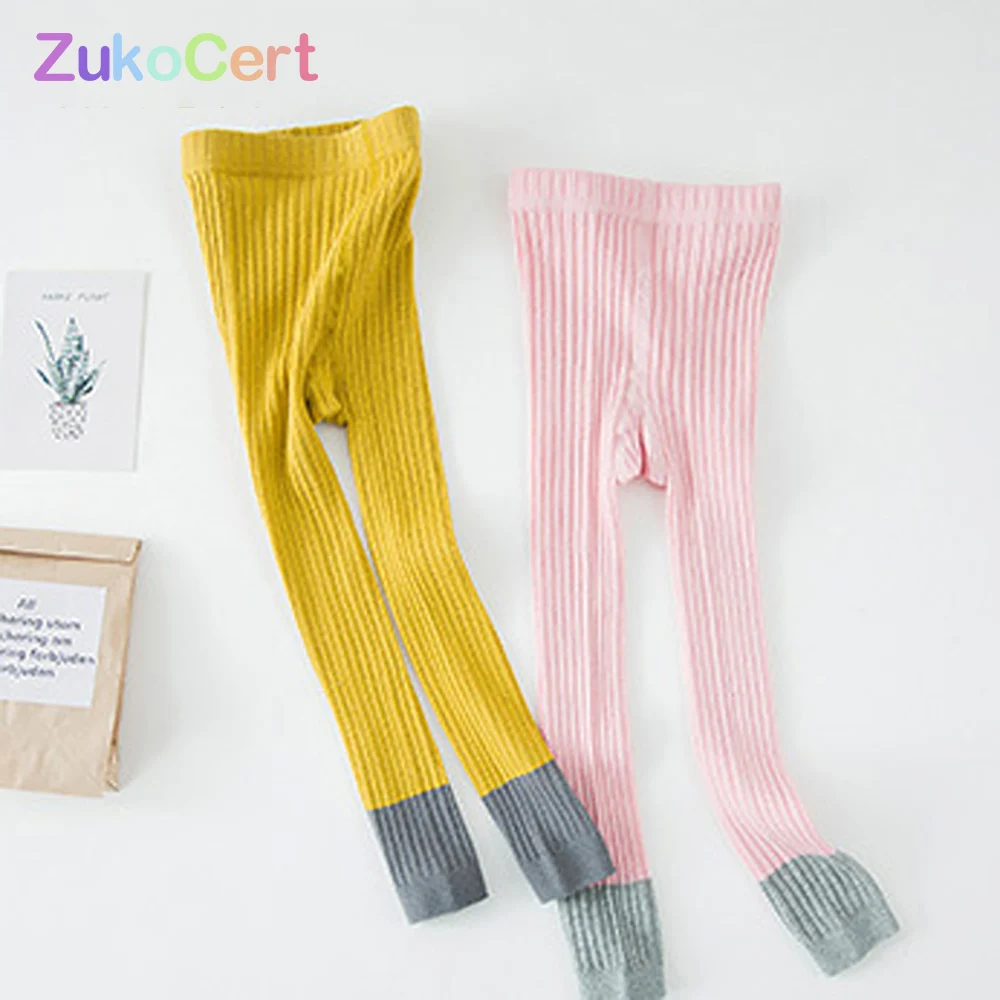Цветные леггинсы Штаны для девочек Брюки с рисунком Детские Однотонные