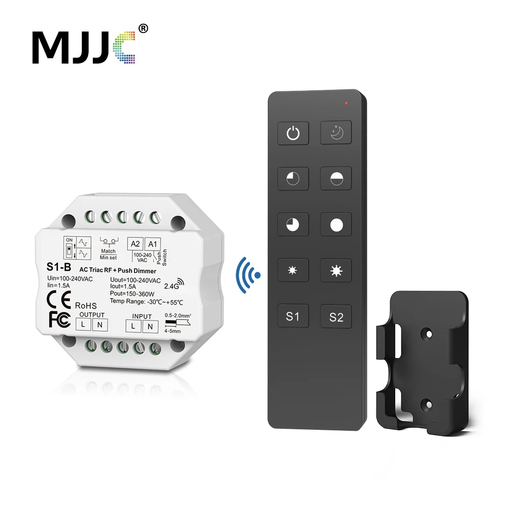 MJJC S1 B светодиодный диммер 220V 230V 110V PWM димер 2 4 г RF пульт дистанционного управления
