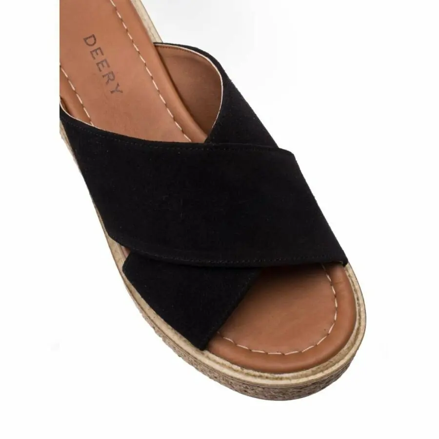 

Women Sandals Deery, Genuine Suede Black Women Slippers