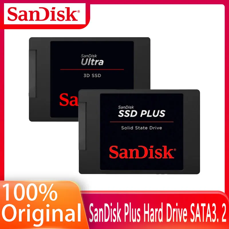 100% Оригинальный Sandisk SSD PLUS 120 ГБ 240 480 Внутренний твердотельный диск Жесткий SATA3 2 5