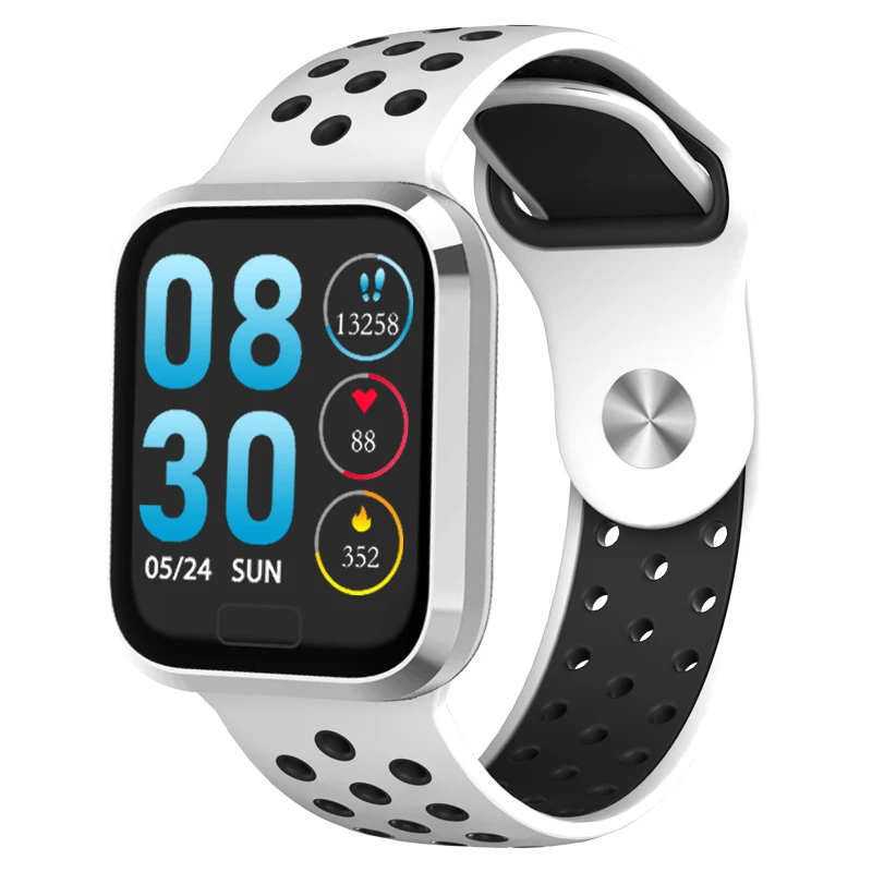 Silver White Silica Умные спортивные часы m98, Android IOS, браслет с сердечным ритмом и кровяным давлением, фитнес-трекер, монитор сна, цветной музыкальный браслет для звонков и сообщений - Цвет: Silver White Silica