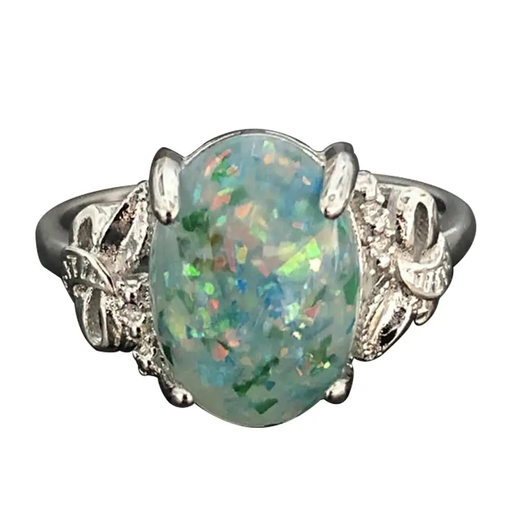 Ретро Овальный вырезанный искусственный опал инкрустированный крыльями бабочки