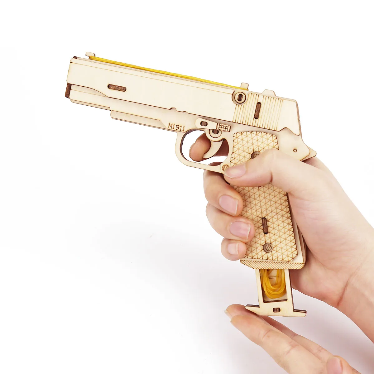 Игрушечный пистолет M1911 деревянная модель механического пистолета с резиновой
