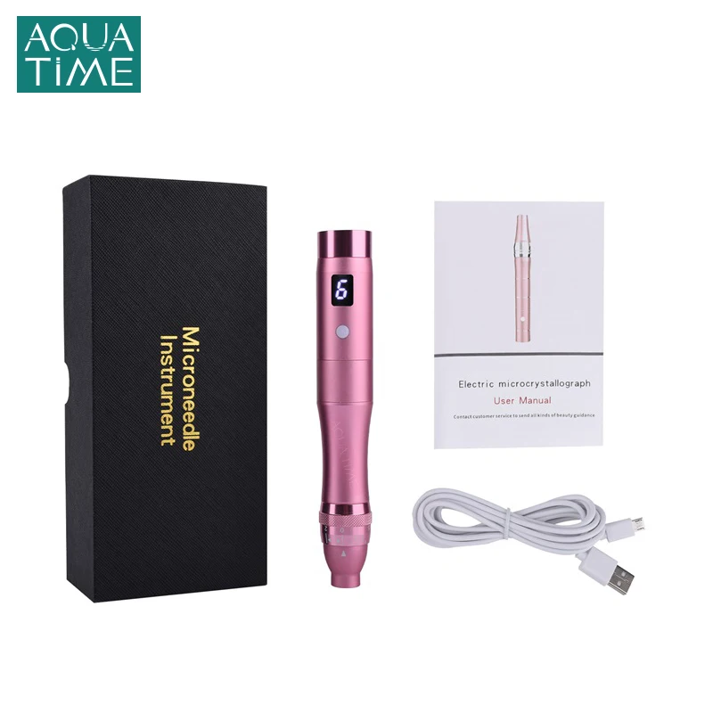 

Derma Pen Q5 with 10Pcs Needles Wireless Electric Microneedling Red Blue LED Photon Therapy Acne Removal Skin Care Beauty Tool