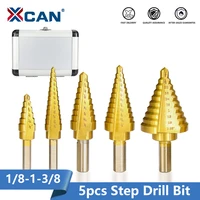 xcan hss cobalt step drills multiple hole drilling bit set aluminum case titanium steped cone drill hole cutter core drill bit
