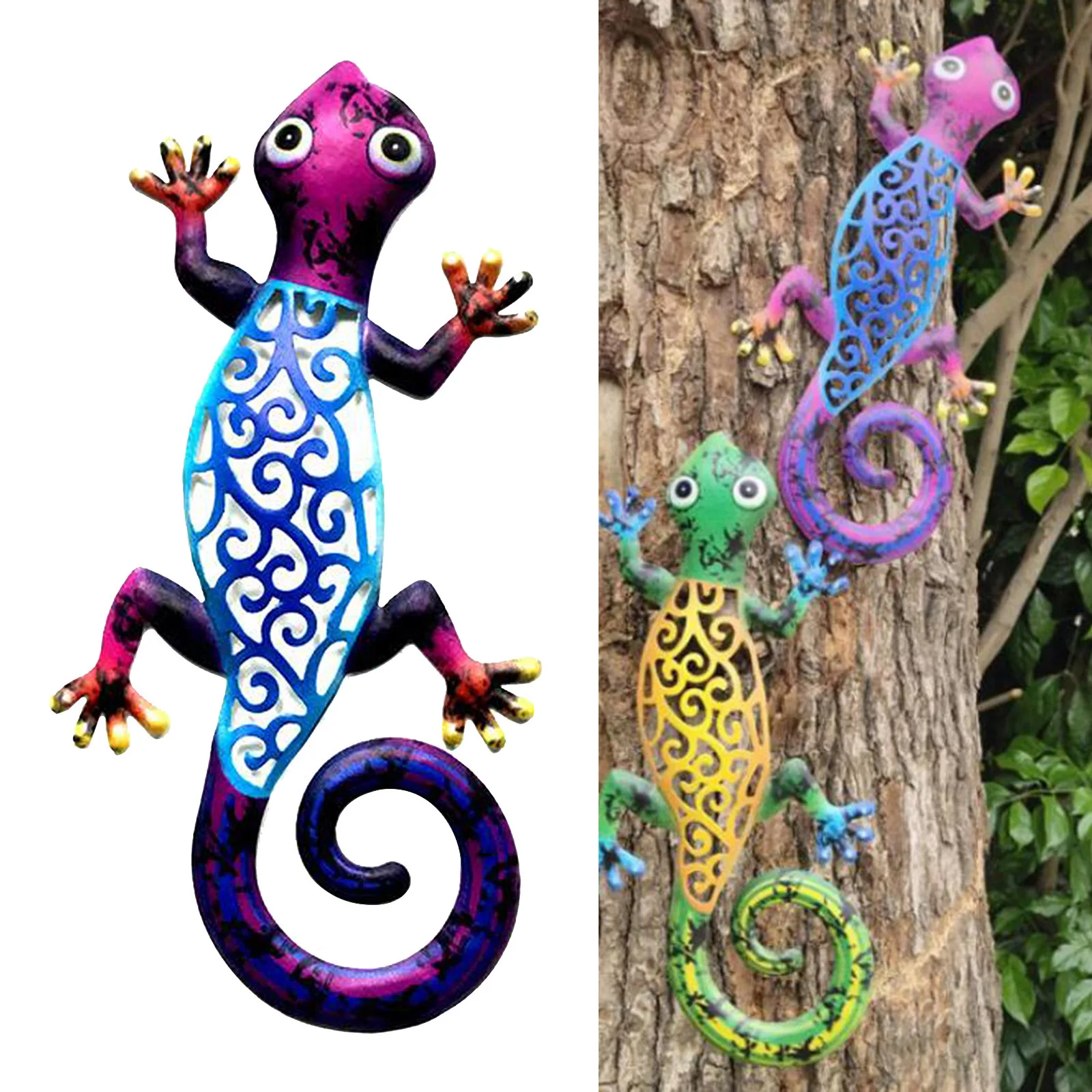 Декоративная ящерица Gecko Artworkd уличное украшение для сада двора металлическая