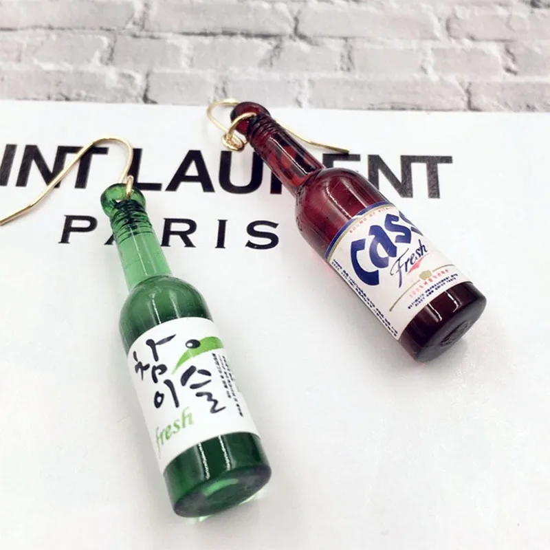 

Fashion Creative Wine Bottle Earrings for Women Party Charm Glass Cocktail Earrings Jewellery Gift