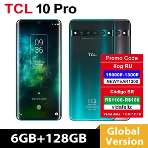 global tcl10 pro mobilephone 6gb128gb 64mp camera nfc snapdragon 675 6 47 curved amoled screen android 10 4500mah battery nfc free global shipping