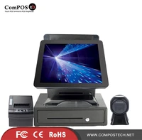 commercial cash register touch screen pos all in one led lcd monitor retail pos system with printerscannercash drawer