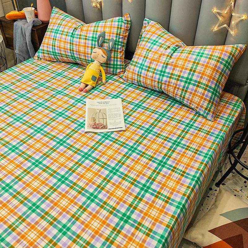 

Pure cotton Bed Sheet+2Pcs Pillow Cases 2021 Decor Home Textile Bedding Coverlet Flat Sheet Flower Bed Cover Soft Warm Bed sheet