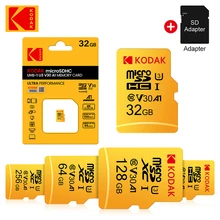 KODAK EVO Plus 256GB Memory Card 128GB U3 4K Micro SD Card 64GB 32GB SDHC Microsd UHS-I C10 TF Trans Flash Microsd with Adapter