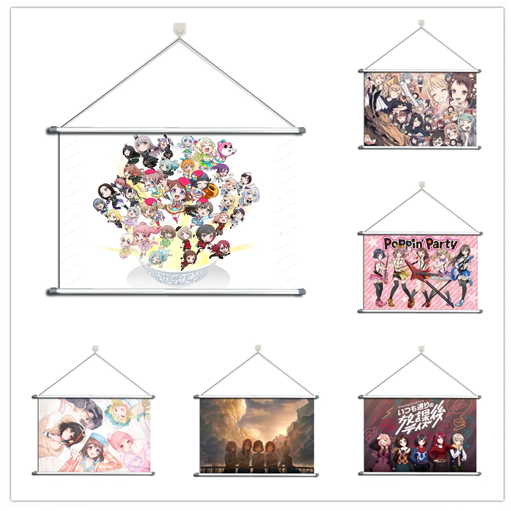 

Anime BanG Dream Poppin'Party Afterglow Alloy Fabric Wall Poster Scroll