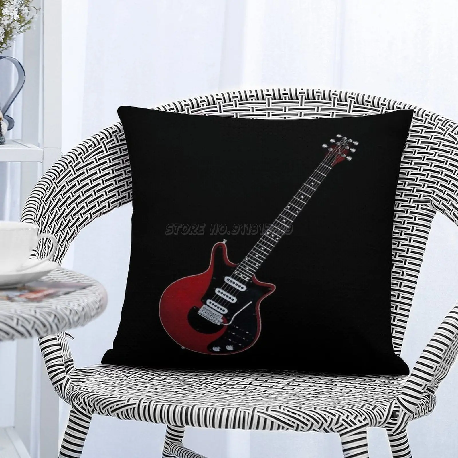 Brian May Sequin Pillowcase Magical Cushions Cover 40X40cm Mermaid Music Guitar Electric Acoustic Bass Amplifier Instr |