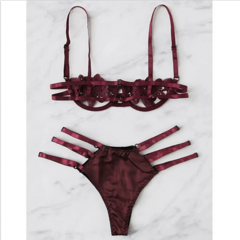 1 комплект нижнего белья женский кружевной бюстгальтер пуш ап с цветочным