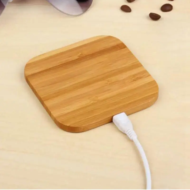 Беспроводное зарядное устройство Portable Qi Wireless Charger Charging Slim Wood Pad для смартфонов iPhone 8/iPhone 8 Plus/iPhone X и Samsung.