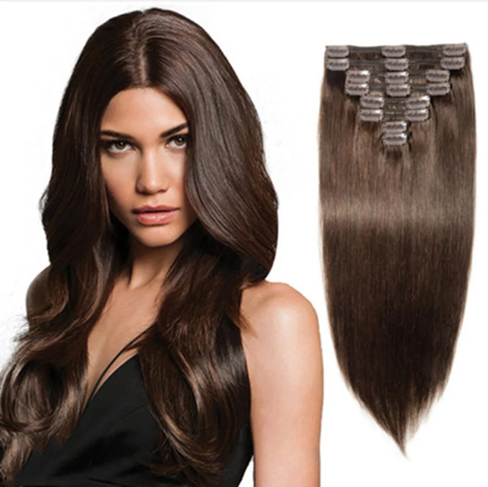 Real Hair Wigs European and American Wigs for Women's Long Straight Hair Extensions