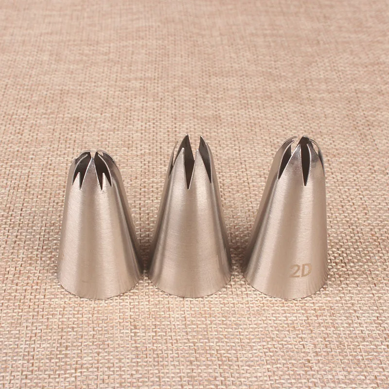 

3Pcs/Set Pastry Nozzle 304 Stainless Steel Cakes Decoration Silver Multi Purpose Fondant Decor Kitchen Gadgets Cookies Supplies