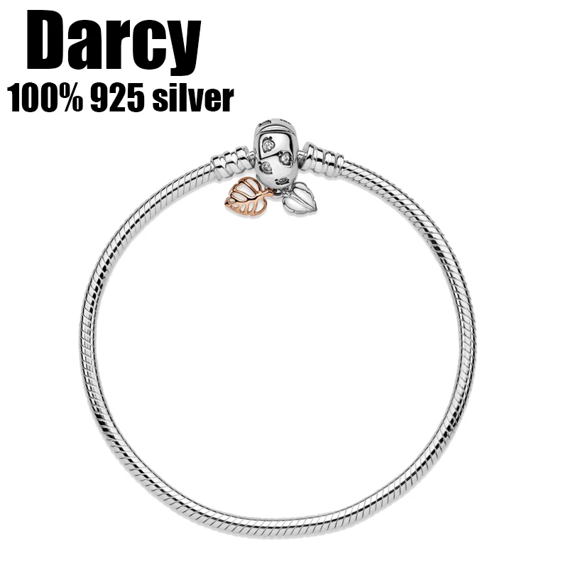 

Authentic 100% 925 sterling silver pan bracelet fit original bangle charm snake bracelet for woman high quality classic jewelry