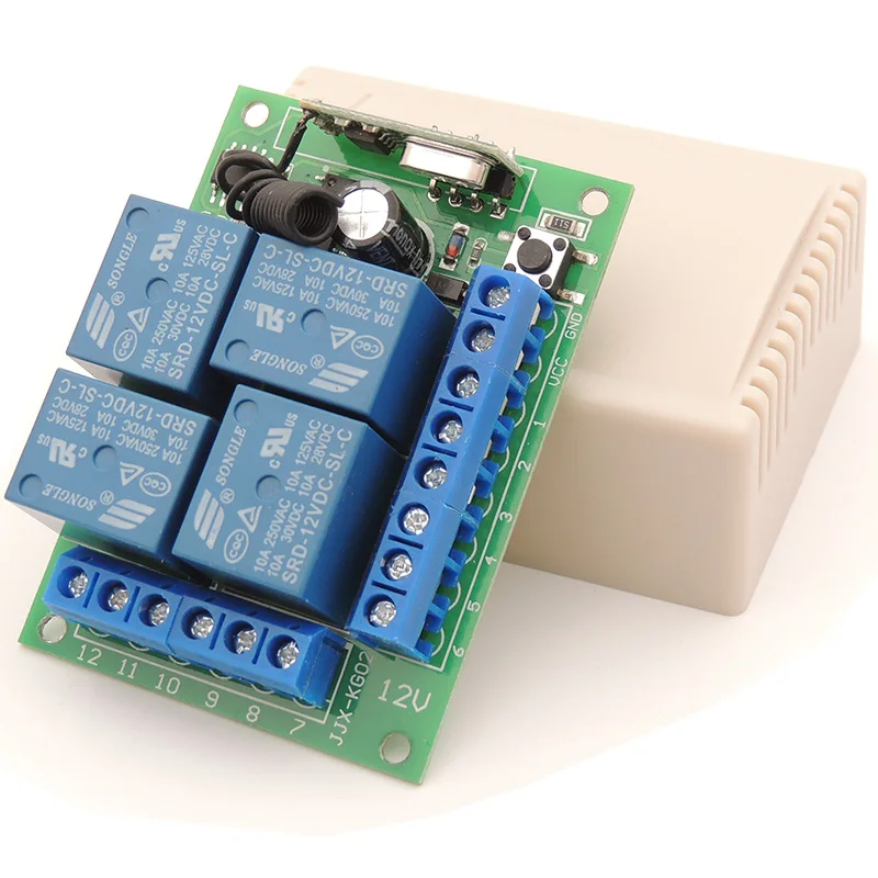 

Беспроводной смарт-переключатель WenQia RF 433 МГц 4 канала 12В