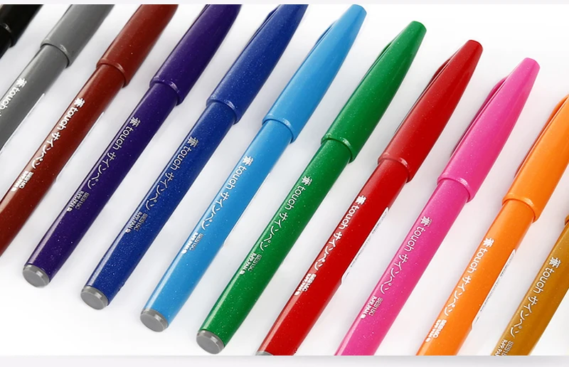 2 шт Pentel цветная мягкая щетка настольная SES15C цветок-тело ручная роспись мягкая ручка для каллиграфии