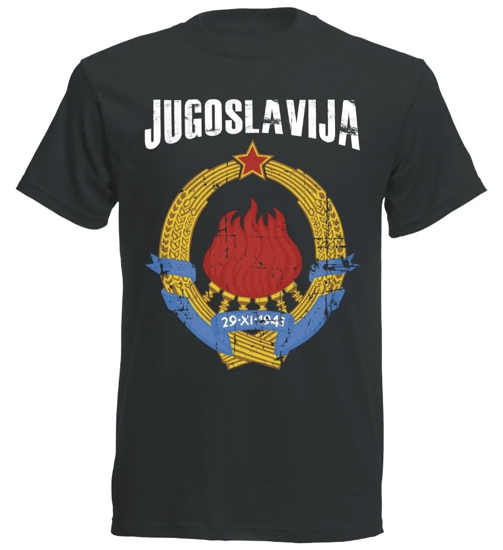 Jugoslavija футболка с гербом коллекция 2019 года винтажный черный гребень