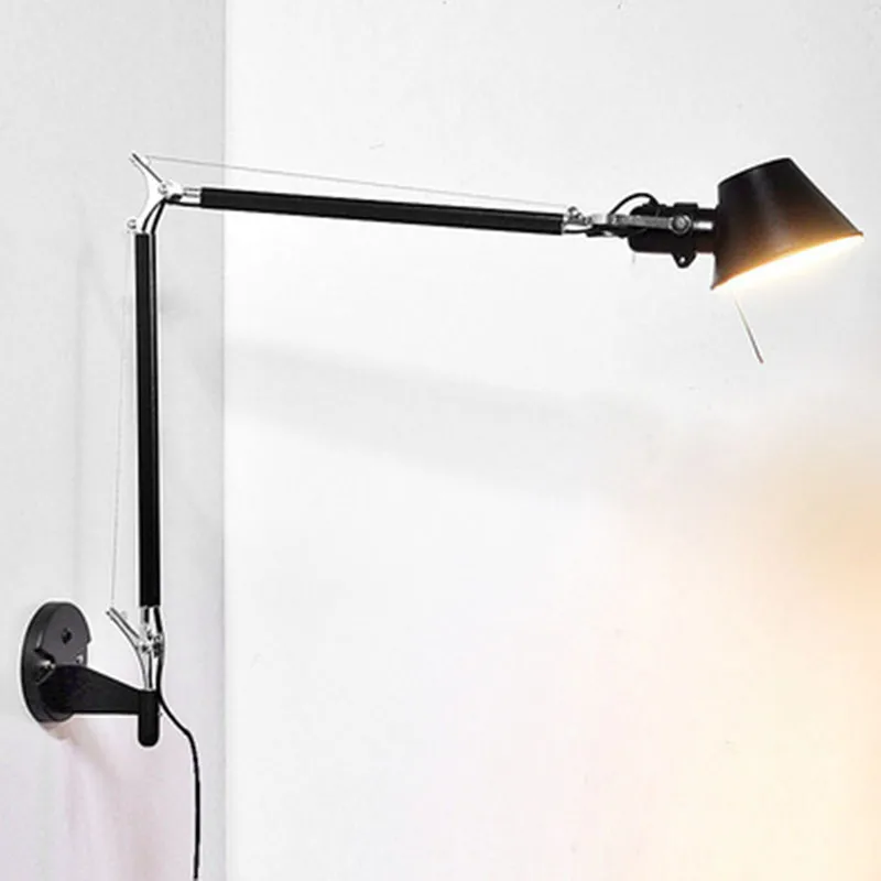 Современные Складные Настенные светильники черного цвета алюминиевые