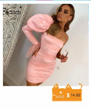 Feditch Сетчатое сексуальное платье с открытыми плечами, женское платье без рукавов в стиле пэчворк с рюшами, облегающее платье миди, женское осенне-зимнее платье для ночного клуба